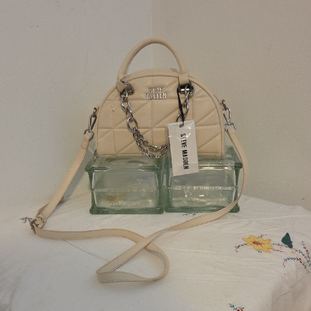 NWT Steve Madden Beige Quilted Convertable Bag